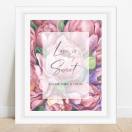 Vattenfärgspennor - kärlek är sött, ta ett tag poster