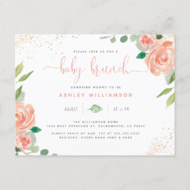 vattenfärgspennor och eukalyptus Baby Brunch Inbjudan Vykort