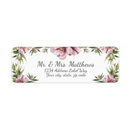 Vattenfärgspennor och rosa returadress etikett