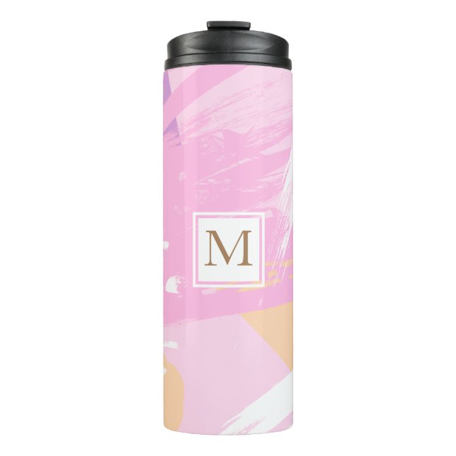Vattenfärgspensel Stroke Monogram Thermal Tumbler (Framsida)