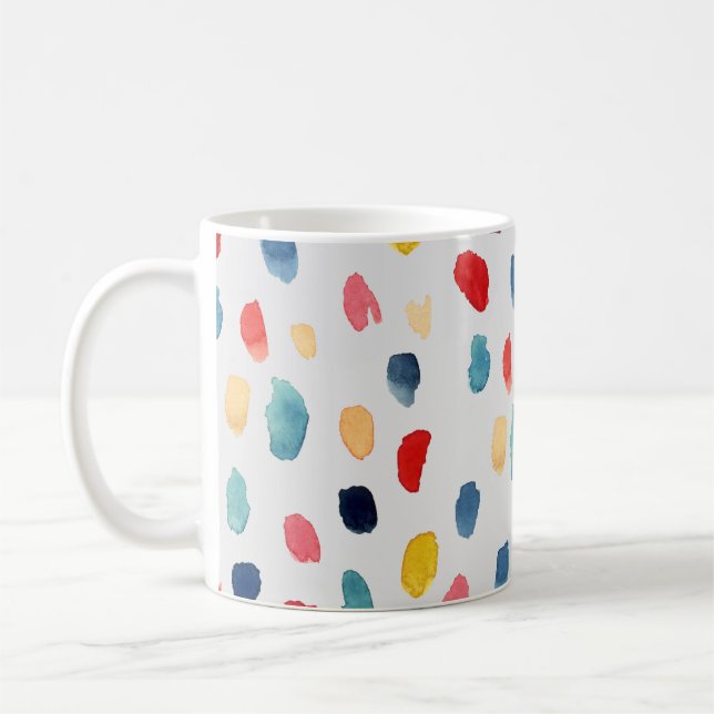 Vattenfärgspenseldrag: Abstrakt sömlös. Kaffemugg (Vänster)