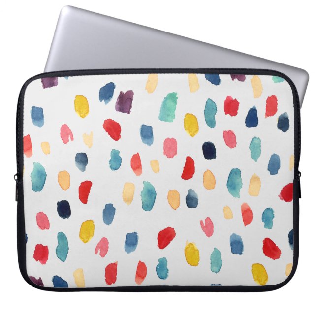 Vattenfärgspenseldrag: Abstrakt sömlös. Laptop Fodral (Framsidan)
