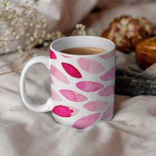 Vattenfärgspenseldrag - rosa, palett kaffemugg