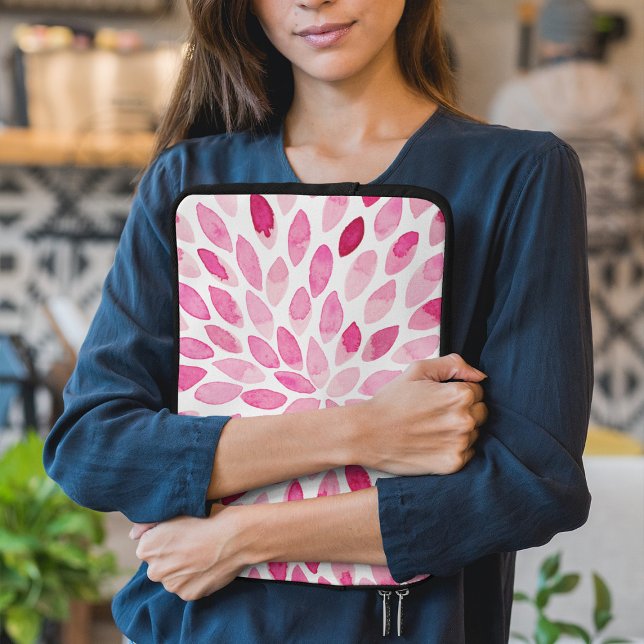 Vattenfärgspenseldrag - rosa, palett laptop sleeve (Skapare uppladdad)