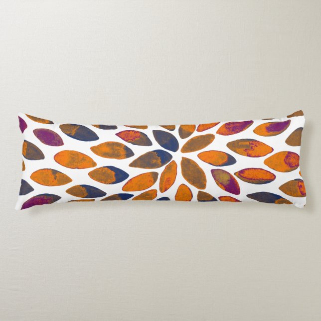 Vattenfärgspenseldrag - rosteffekt kroppskudde (Framsidan)