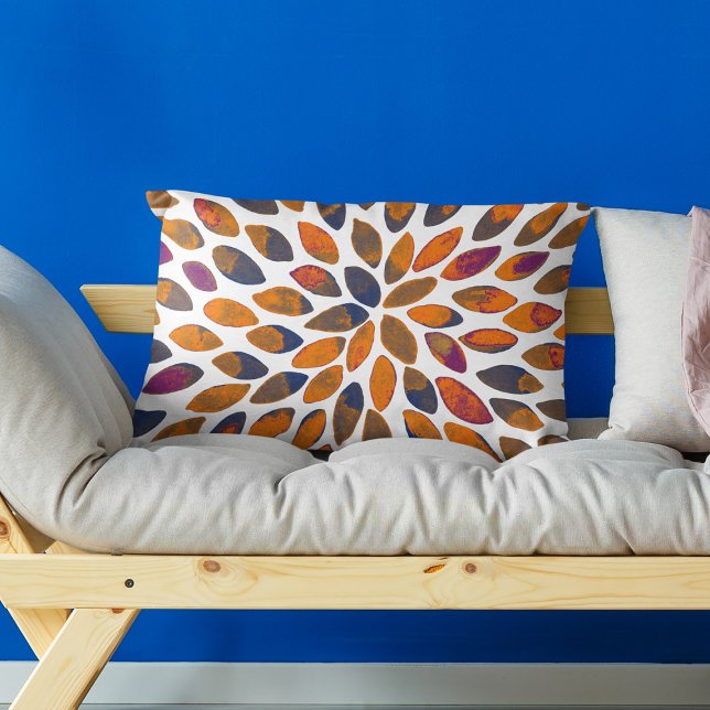 Vattenfärgspenseldrag - rosteffekt prydnadskudde (Skapare uppladdad)