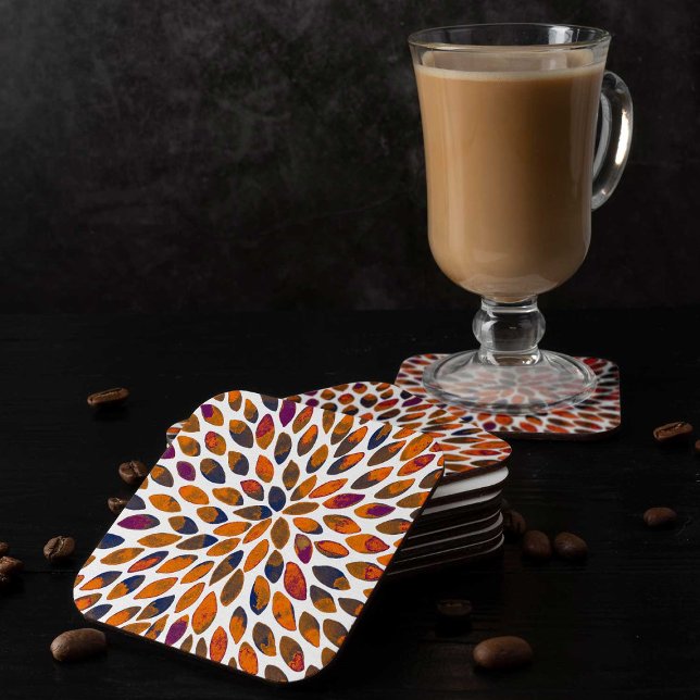 Vattenfärgspenseldrag - rosteffekt underlägg papper kvadrat (Skapare uppladdad)