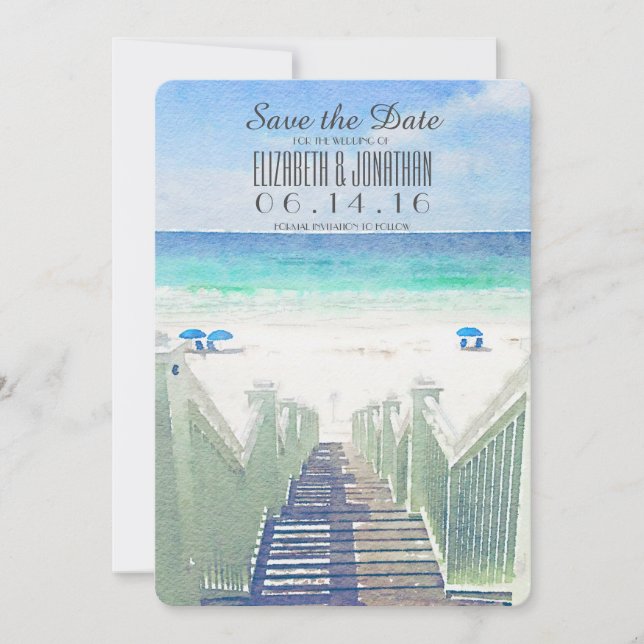 Vattenfärgspersiennpil | Spara datumet på ett trop (Framsida)