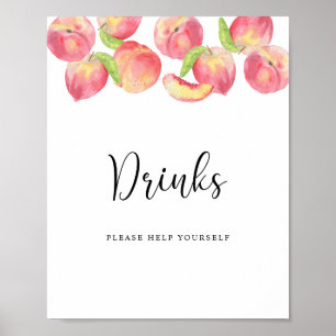 Vattenfärgspersikor Drinks hjälper dig att Poster