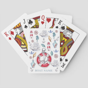VattenfärgsPersonlig Nautical inslag Casinokort