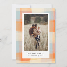 Vattenfärgspets | Orange Cream Light Blue-foto Julkort