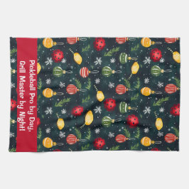 Vattenfärgspickleball Helgdag Rally Kökshandduk