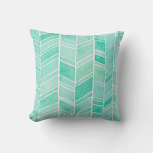 Vattenfärgspil Herringbone Mönster Square Pillow Kudde