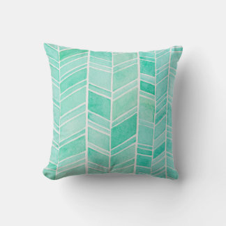 Vattenfärgspil Herringbone Mönster Square Pillow Kudde