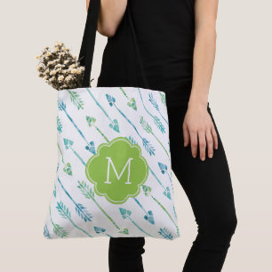 Vattenfärgspilar Mönster monogrammat Tygkasse