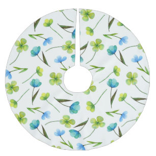 Vattenfärgsplantor: Blommigt Sömlöst Mönster. Julgransmatta Borstad Polyester