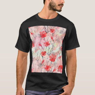 Vattenfärgsplantor Örter Flowers Mönster T Shirt