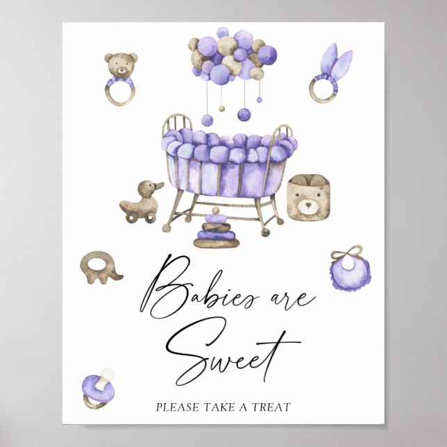 Vattenfärgsplantor - spädbarn är sött poster (Framsidan)