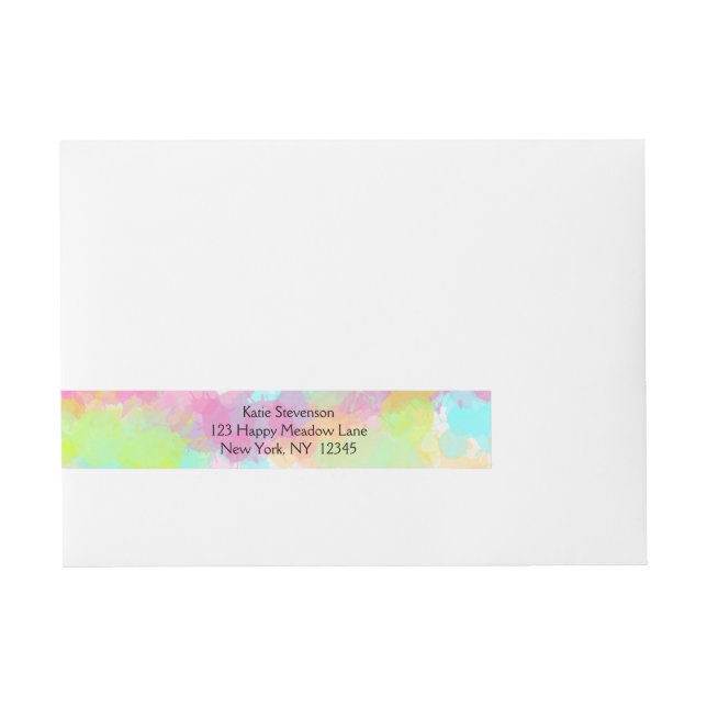 Vattenfärgsplatta färgfull abstrakt design etikettband (Framsidan)