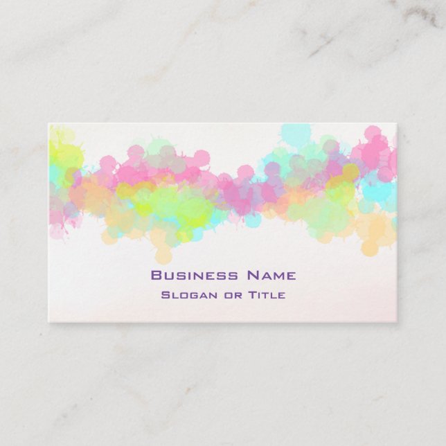 Vattenfärgsplatta färgfull abstrakt design visitkort (Framsida)