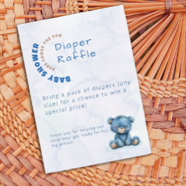 Vattenfärgspojkens baby shower blöja lotteri tilläggskort