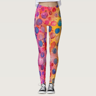 Vattenfärgspolka punkt leggings