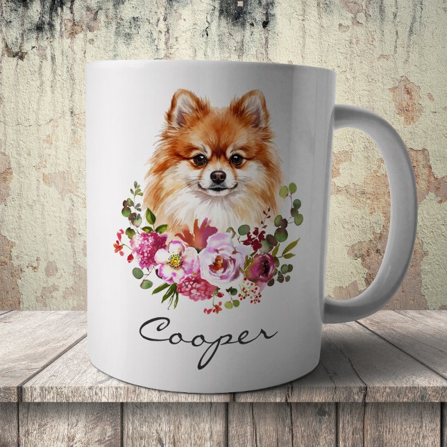 Vattenfärgspomeranian Kaffemugg (Skapare uppladdad)