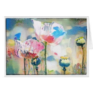 Vattenfärgspopies Hälsningskort