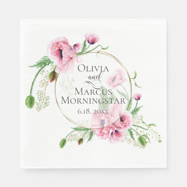 Vattenfärgspopies och Rosa Pappersservett (Framsidan)