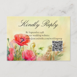 Vattenfärgspopies Vår bröllop Tilläggskort