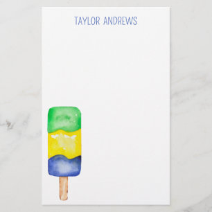 Vattenfärgspopsicle Personlig Stationery Brevpapper