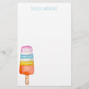 Vattenfärgspopsicle Personlig Stationery Brevpapper
