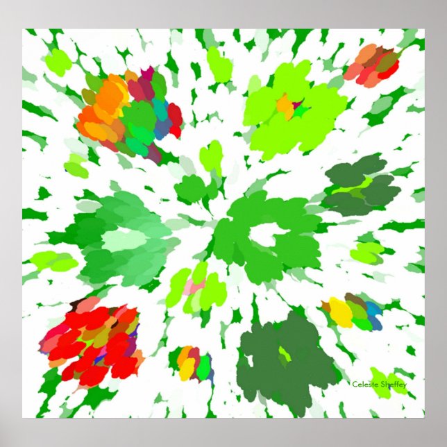 Vattenfärgspopup-Blommigt Poster (Framsidan)