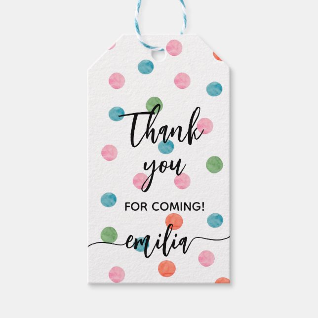 Vattenfärgsportar, Tack för att komma till Party Presentetikett (Framsidan)