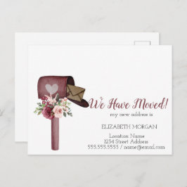 Vattenfärgspostlådor som vi har Flyttat Meddelande Vykort