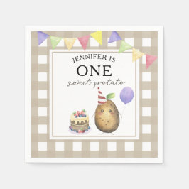 Vattenfärgspotatis 1:a födelsedag pappersservett