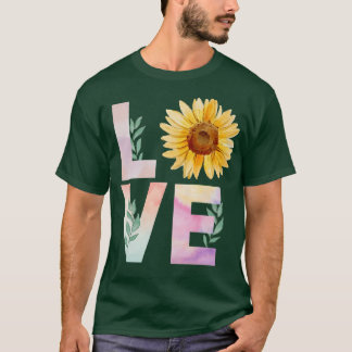 Vattenfärgspremie för solros Älskare T Shirt