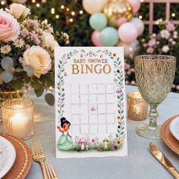 Vattenfärgsprinsessa Groda Baby Shower Bingo Spel