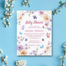 Vattenfärgsprogram blommigt Butterflies Girl Baby