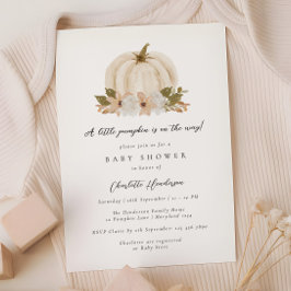 Vattenfärgsprogram Blommigt Little Pumpkin Baby Sh Inbjudningar