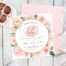 Vattenfärgsprogram Blommigten Tea Party Baby Showe