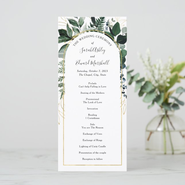 Vattenfärgsprogram Botanic Greenery & Modern Arch  (Stående Fram)