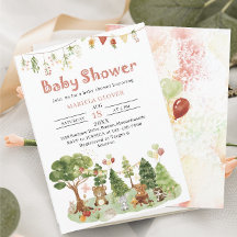 Vattenfärgsprogram Elegant Woodland Party Baby Sho