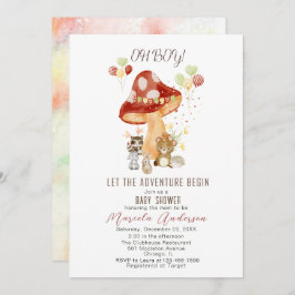 Vattenfärgsprogram Elegant Woodland Party Baby Sho Inbjudningar