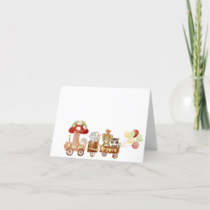 Vattenfärgsprogram Elegant Woodland Party Baby Sho Tack Kort