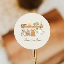 Vattenfärgsprogram Hej Baby Boho Nursery Baby Show Runt Klistermärke