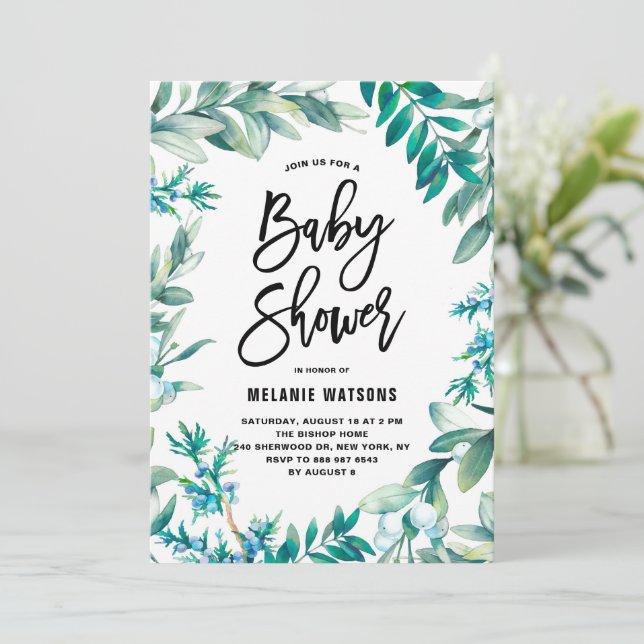 Vattenfärgsprogram Löv & Berries Utandningsskugga Inbjudningar (Stående Fram)