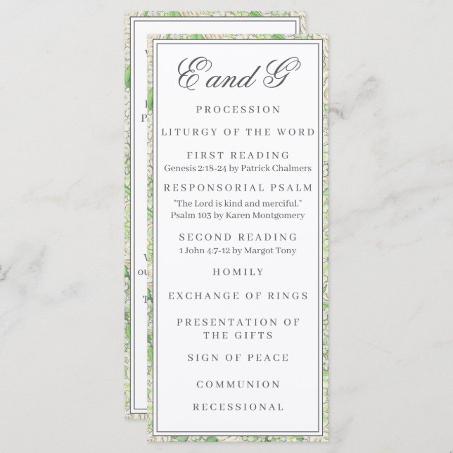 Vattenfärgsprogram och Grönt för vit Hydrangea-Vap Meny (Fram/baksida)