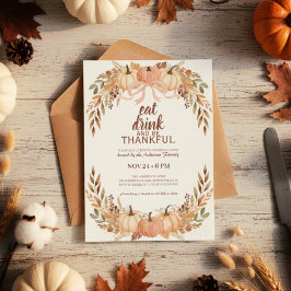 Vattenfärgspumpa Thanksgiving-inbjudan Inbjudningar
