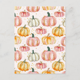 vattenfärgspumpfall mönster vykort